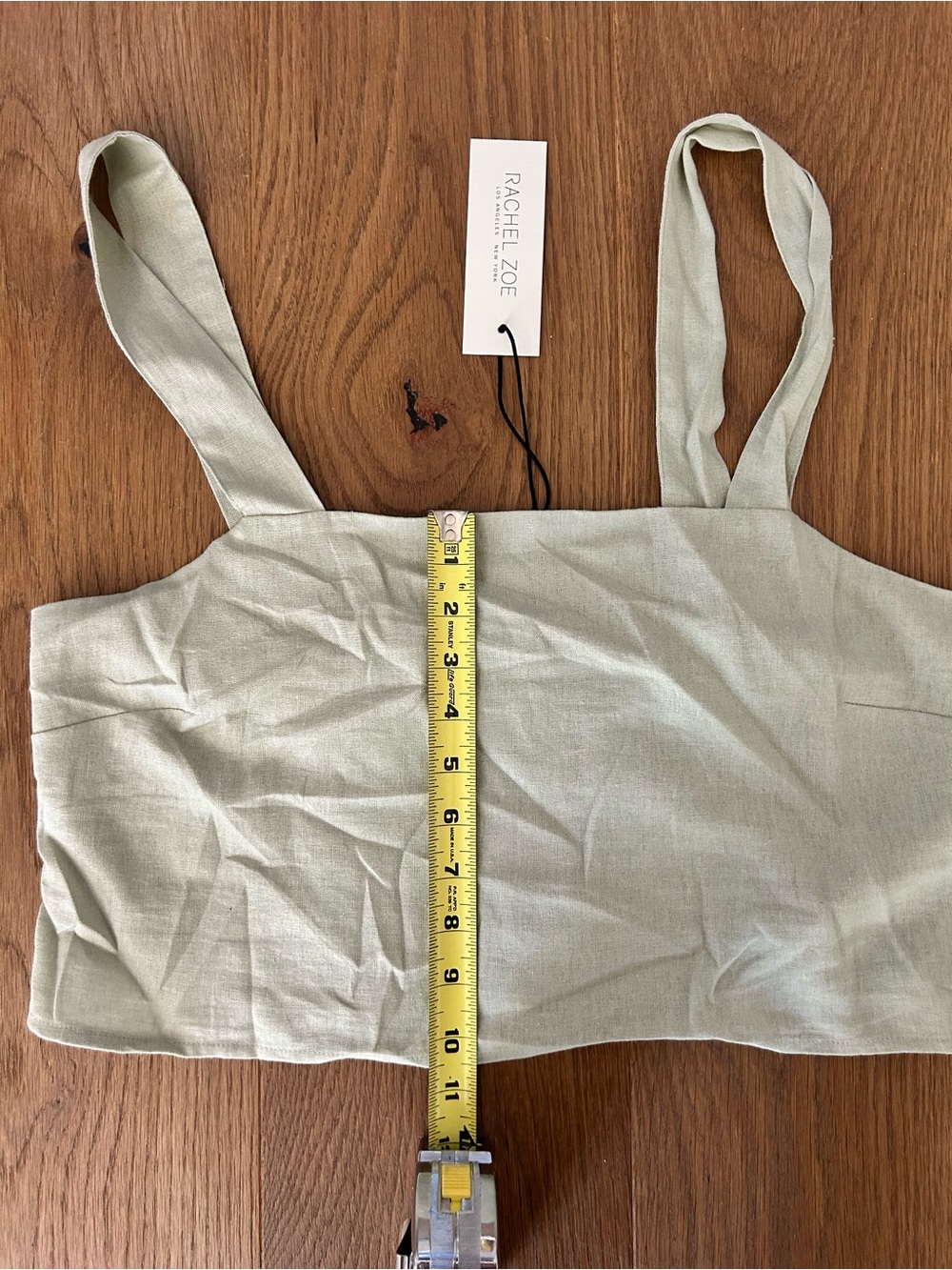 NWT Sage Green Linen Blend Cropped Tank - Picture 5 of 6